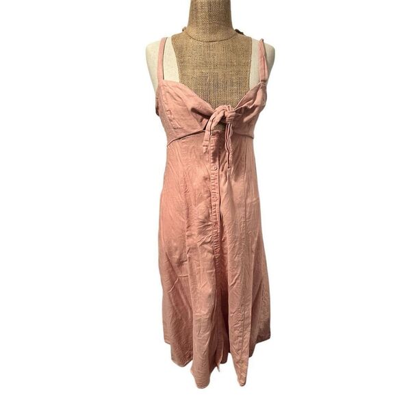 Splendid dress tie front midi button front sz small small sleeveless summer - Picture 1 of 8
